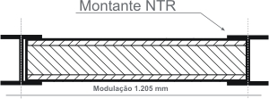 1.205 mm, com montantes NTR – Montante Simples